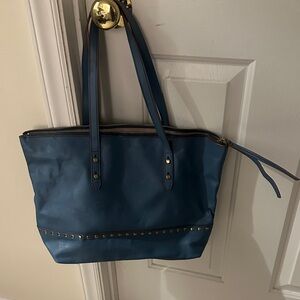 Fossil Blue faux Leather Tote Bag